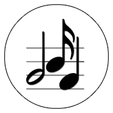 DAROUND 382 WT BK Music Notes White Black